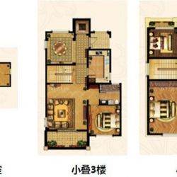 路劲上海庄园户型图小叠DS- A户 面积:210.00m2