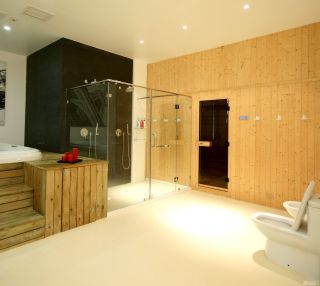 韩式风格室内浴室玻璃隔断门设计图片