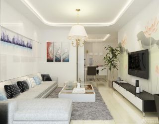 现代风格95平米三居室客厅地毯装饰效果图