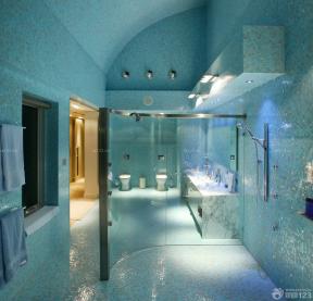 楼中楼设计效果图 浴室玻璃隔断 180平米