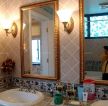 美式装修风格洗手间玻璃镜实景图片