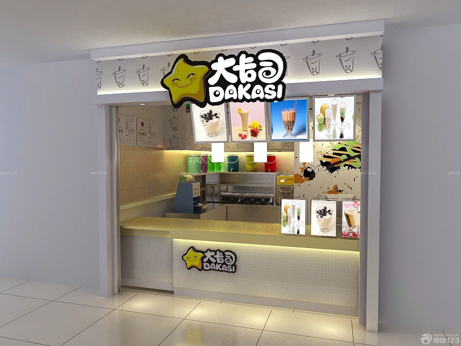 简约温馨10平奶茶店装修效果图欣赏