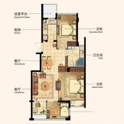 光耀蹓跶公寓户型图A户型 2室2 面积:81.00m2