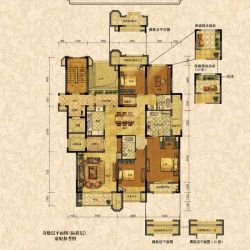 中海篁外山庄户型图定山府180m 面积:180.00m2