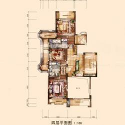 中海篁外山庄户型图240复式2楼 面积:240.00m2