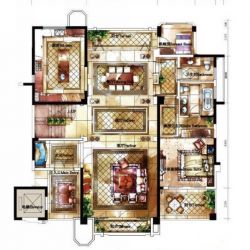 中海篁外山庄户型图330方一楼户 面积:330.00m2