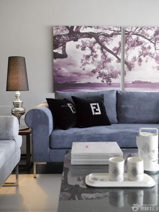 简约家装设计家庭休闲区沙发背景墙装修图片