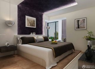 现代风格颜色搭配主卧室床头背景墙装修效果图
