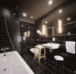 黑色沉稳88平米小户型浴室装修设计实景图