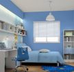 蓝色温馨儿童小房间写字台装饰图片
