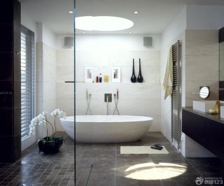 现代风格小洋房家庭浴室装修实景图