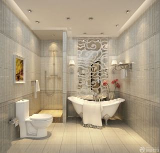 最新现代电梯洋房卫生间浴室装修图