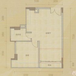佳润云凯雅寓户型图10户型 1室 面积:54.00m2