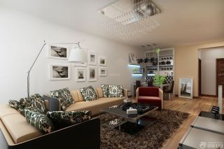 现代设计风格正方形客厅照片墙装修图