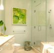 现代风格小户型浴室玻璃隔断门设计实景图