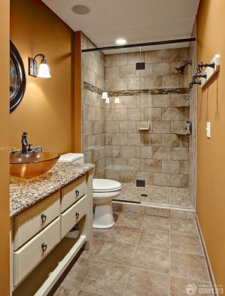 现代美式混搭风格卫生间按浴室装修图片