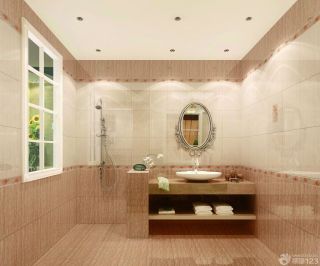 简约美式家居浴室仿古砖装修效果图
