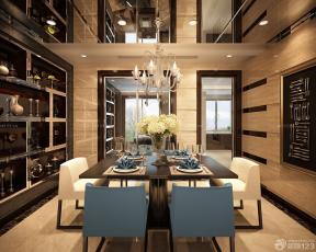 欧式室内装潢家庭餐厅餐桌餐椅效果图