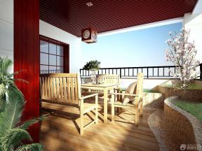 现代日式阳台地台装修效果图片