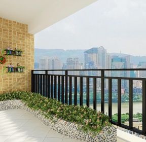 现代风格阳台铁艺花架设计效果图片-每日推荐