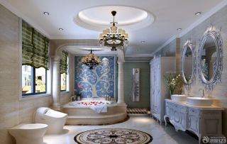 现代欧式混搭风格家庭浴室装修效果图