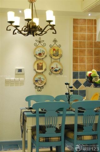 地中海家装时尚餐厅背景墙装饰图片