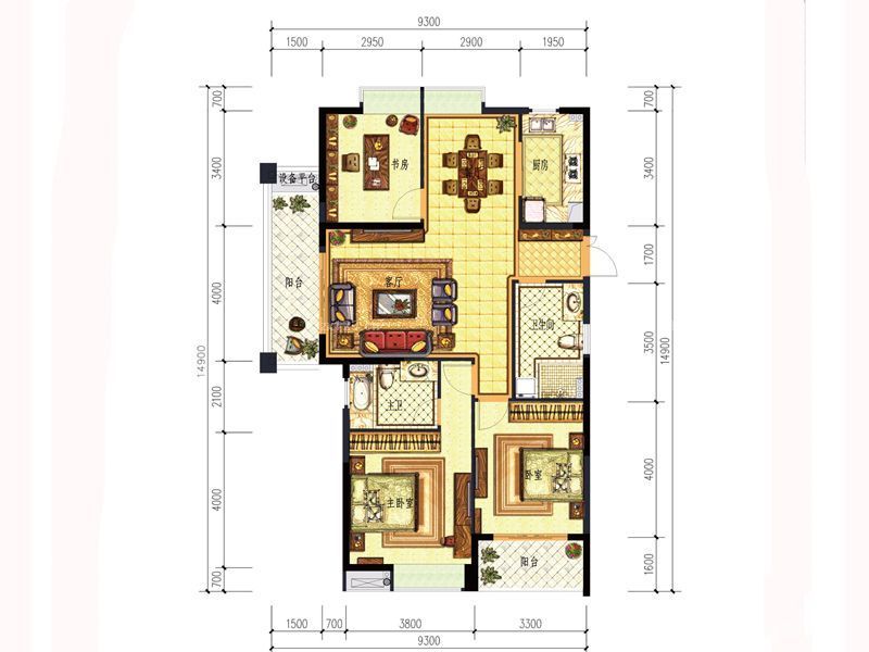 上亿彩虹郡户型图b 135方