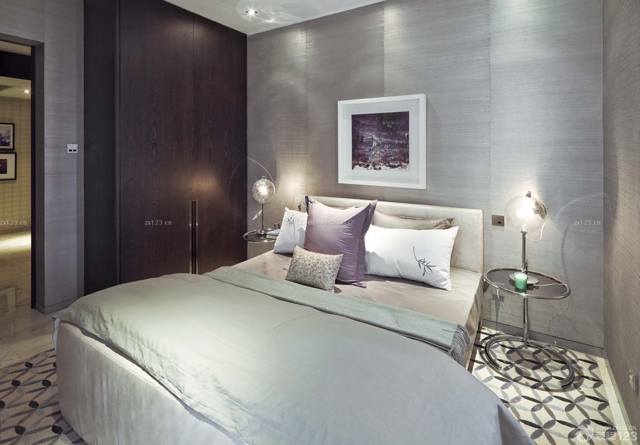 新中式风格15平米卧室双人床样板房图片