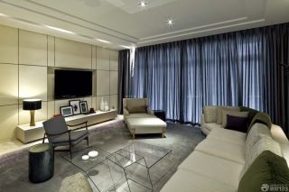 现代中式风格客厅装修设计多人沙发装修样板间