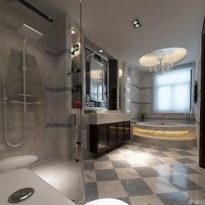 家庭浴室装修效果图 玻璃隔断墙