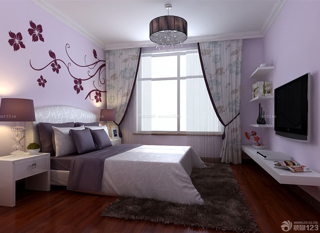 简约风格小型卧室室内墙绘设计效果图