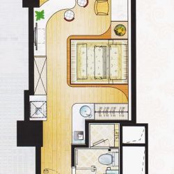 东山·铭泰公馆户型图06单元 1 面积:43.00m2