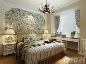 简约家装设计效果图 卧室颜色搭配 花纹壁纸