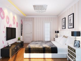 现代简约卧室室内墙绘设计效果图