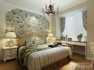 简约家装设计卧室颜色搭配花纹壁纸图片