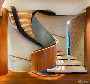 创意室内铁艺楼梯扶手设计实景图