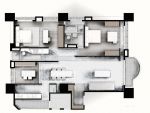 普陀区实业公寓98平米二居现代风格