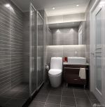 现代风格卫生间浴室不锈钢玻璃隔断装修效果图