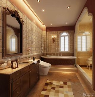美式乡村混搭风格卫生间浴室装修图片