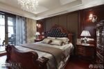 豪华别墅简约欧式风格大卧室双人床图片