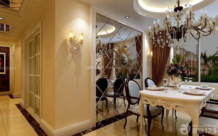 家庭餐厅欧式餐桌装修设计图片