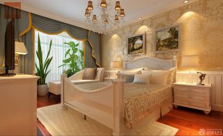 奢华欧式家装设计主卧室床头背景墙装修图大全