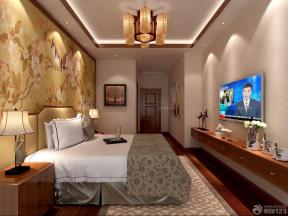 中式风格设计 主卧室 床头背景墙 中式壁纸