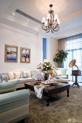 地中海风格贴图 家居客厅装修效果图 组合沙发