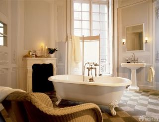 欧式风格家庭浴室仿古砖装修实景图