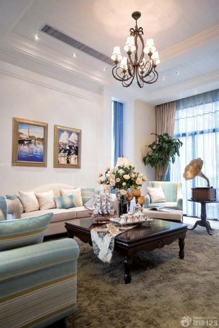 地中海风格家居客厅组合沙发装修图大全