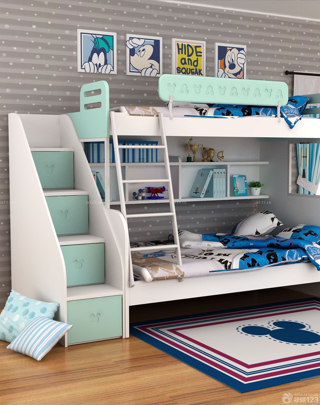 全实木双层床子母床儿童高低床美式上下铺功能包邮安装分体小户型-阿里巴巴