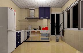 现代风格厨房条形铝扣板吊顶装修效果图