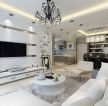 现代设计风格三室一厅时尚客厅白色沙发装修图