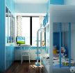 蓝色调60平两室一厅卧室儿童高低床设计图片
